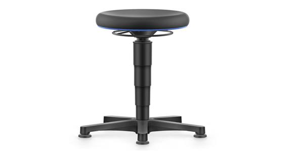 Allround Hocker mit Gleiter PU-Schaum Farbring blau