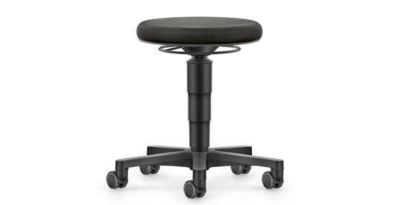 Allround Hocker mit Rollen Stoff Farbring grau