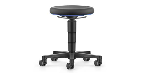 Allround Hocker mit Rollen PU-Schaum Farbring blau