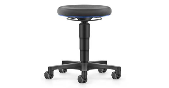 Allround Hocker mit Rollen Supertec Farbring blau