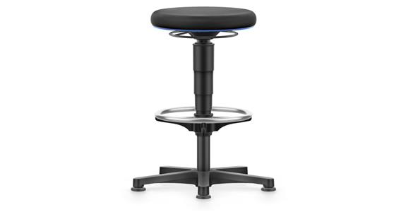 Allround Hocker hoch mit Gleiter und Ring Stoff Farbring blau