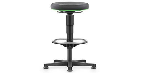 Allround Hocker hoch mit Gleiter und Ring Supertec Farbring grün