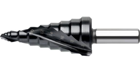 Stupňovitý vrták ATORN STEP s hrotem STEP HSS TiAlN, 6-20 mm, typ 1