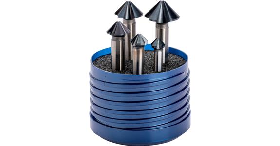 Sada záhlubníků ATORN 10,4–25,0 mm 4 břity 90° HSS TiAlN nestejná rozteč