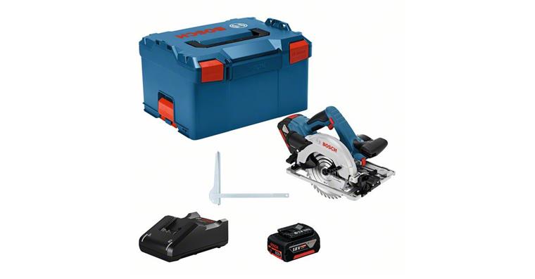 1090362104 cordless circular saw GKS 18V-57 G with 2 x 4.0 Ah Li-Ion battery L-BOXX 06016A2106
