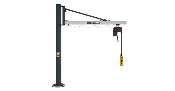 Säulenschwenkkran US 125kg, 2,9m + Verbundanker-System + Elektrokettenzug