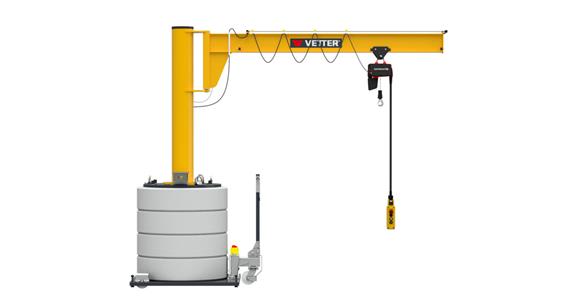 Mobiler Säulenschwenkkran MOB-AS 500kg, 3,0m 270° + Elektrokettenzug