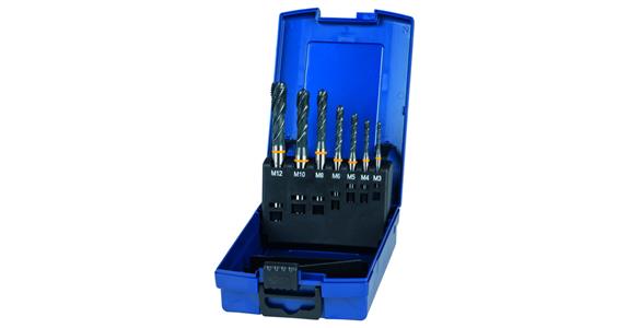 Sada závitníků pro slepé otvory, 7 ks, VA, 3xD, HSS-E/vapor., M3–M12
