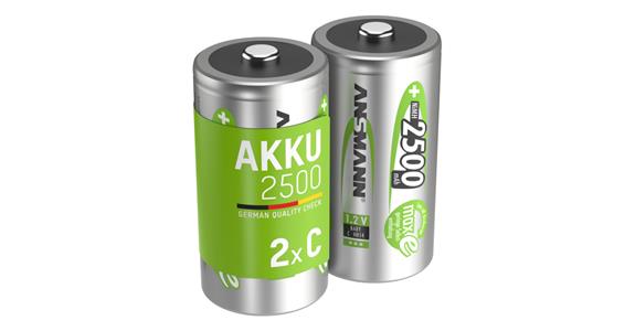 NiMH Akku Baby C 2500 mAh Pack = 2 Stück
