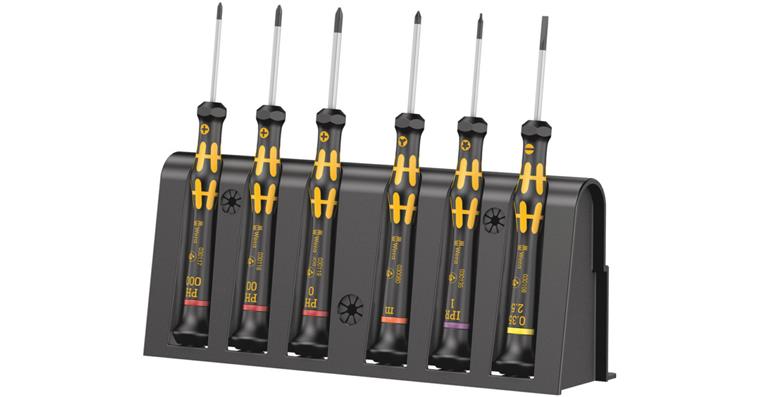 1001707683 Electronics screwdriver set in rack 1550/6 ESD 05030180001
