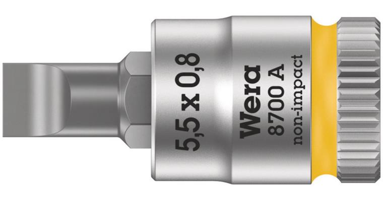 1051075101 Zyklop bit socket with 1/4 in drive 8700 A FL 0.8x5.5x28 mm yellow 05003320001
