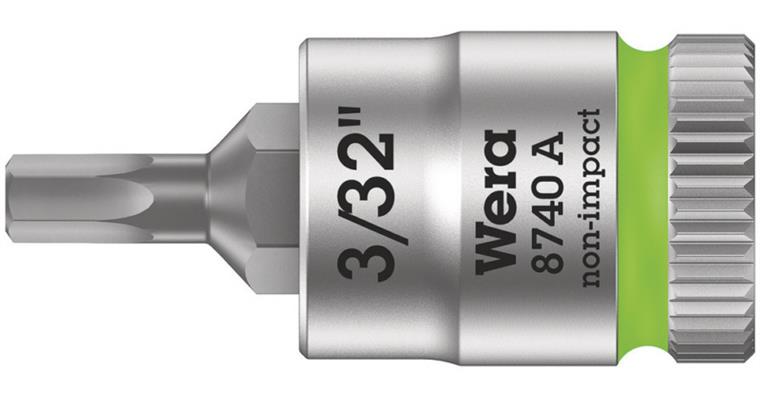 1001707722 Zyklop bit socket with 1/4 in drive 8740 A 3/32 in x28 mm 05003381001