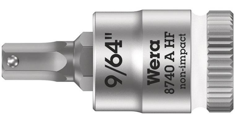 1001707715 Zyklop bit socket with 1/4 in drive 8740 A HF 9/64 in x28 mm 05003384001