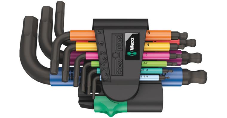 1001708312 Hex key set 950/9 Hex-Plus Multicolour 2 metric 05133164001