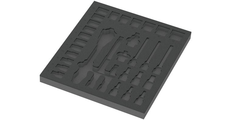 1001709120 foam insert 9822 8000 C Zyklop ratchet 1/2 in set 1 without tool