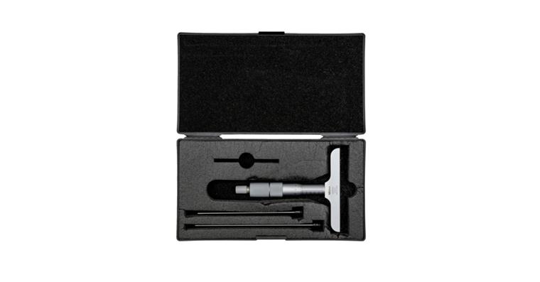 1031691102 Hloubkoměr mikrometrický 0–75 mm 101,6×16 mm se 3 prodlouženími
