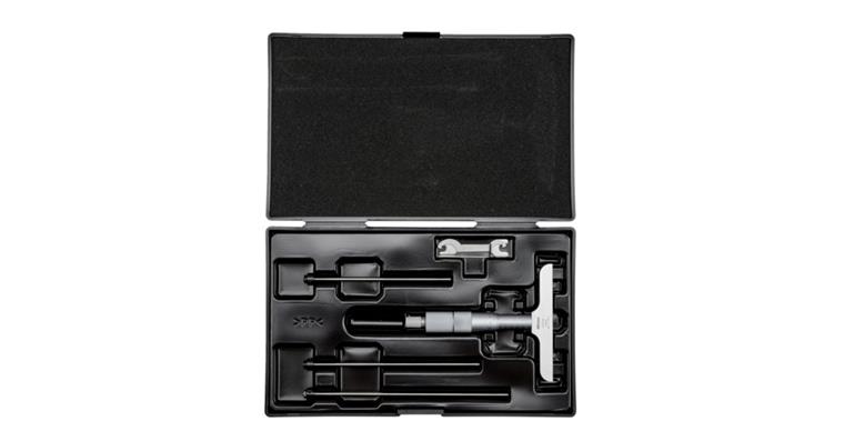 1031691103 Hloubkoměr mikrometrický 0–100 mm 101,6×16 mm se 4 prodlouženími