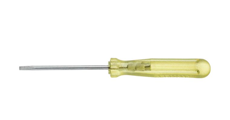 1001613056 small screwdriver, slotted, transparent-yellow 2.0 mm x 40 mm 01548