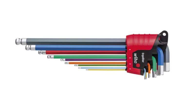 1001611555 hex key set hexagon ball head 10-piece colored luminous 43849