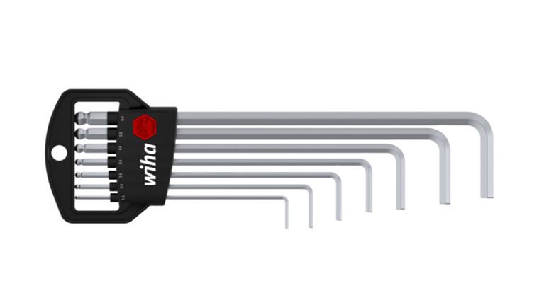 1001616330 hex key set hexagon ball point 8-piece matt chrome-plated 03723