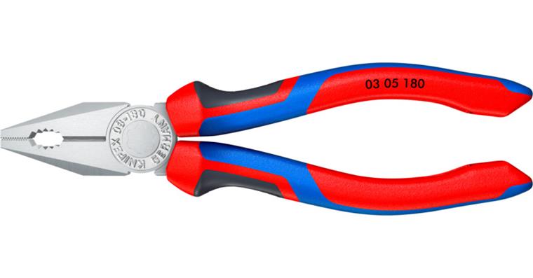 1056156204 Kombinované kleště,180 mm, chromovaná hlava, s dvoudílnou rukojetí