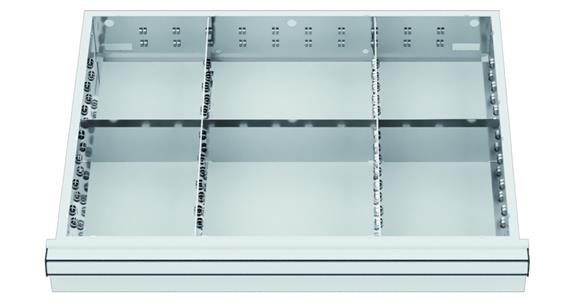 LIZZARD Schubladeneinteilungs-Set Metalleinteilung 600x450mm 6 Fächer BH 75 mm