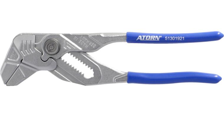 1056853102 Klešťový klíč 180 mm až AF 40 mm, matně chromovaný, PVC kryty rukojeti