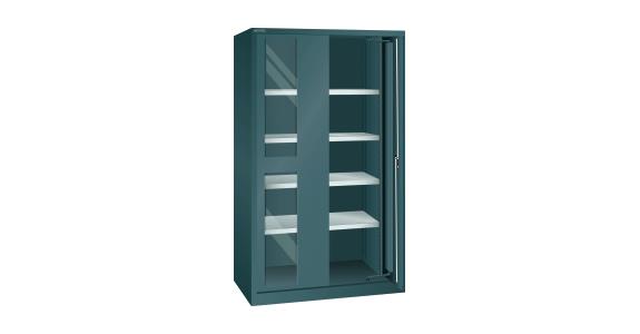 Schwerlastschrank mit 2 Sichtfenster-Einschwenktüren 1146x690x1950mm RAL 7016