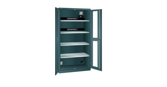 Akku-Ladeschrank mit Sichtfenster-Türen 1000x580x1950mm Typ D 2x5 230V RAL 7016