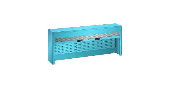 Aufsatzschrank mit Rollladen BxTxH 2000x250x1050mm für Werkbankplatten RAL 5012