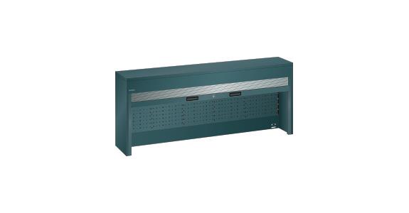 Aufsatzschrank mit Rollladen BxTxH 2000x250x1050mm für Werkbankplatten RAL 7016
