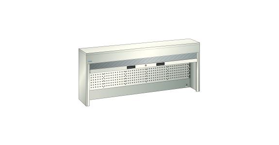 Aufsatzschrank mit Rollladen BxTxH 2000x250x1050mm für Werkbankplatten RAL 7035