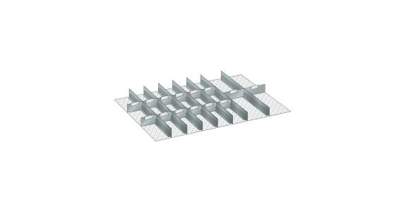 Set Schlitz-Trennbleche BxT 918x612mm FH 50mm 7 Schlitzwände, 14 Trennbleche