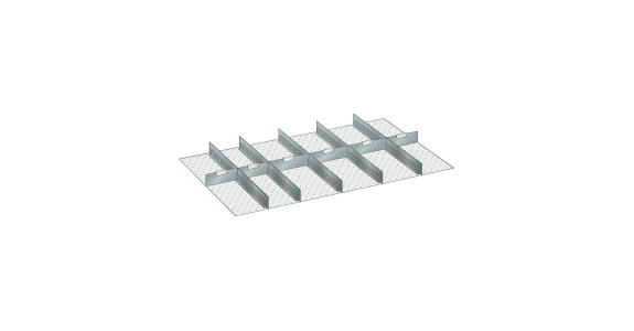 Set Schlitz-Trennbleche  BxT 1088x612mm FH 75mm 5 Schlitzwände 6 Trennbleche