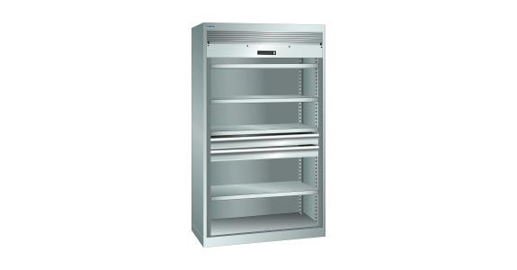 Schwerlastschrank mit Rollladen 1100x641x1950mm RAL 7035