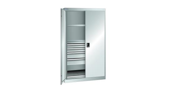 Schwerlastschrank mit 2 Vollblech-Flügeltüren 1100x641x1950mm RAL 7035