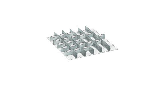 Set Schlitz-Trennbleche  BxT 612x612mm FH 75mm 5 Schlitzwände, 20 Trennbleche