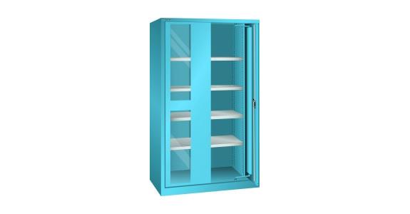 Schwerlastschrank mit 2 Sichtfenster-Einschwenktüren 1146x690x1950mm RAL 5012