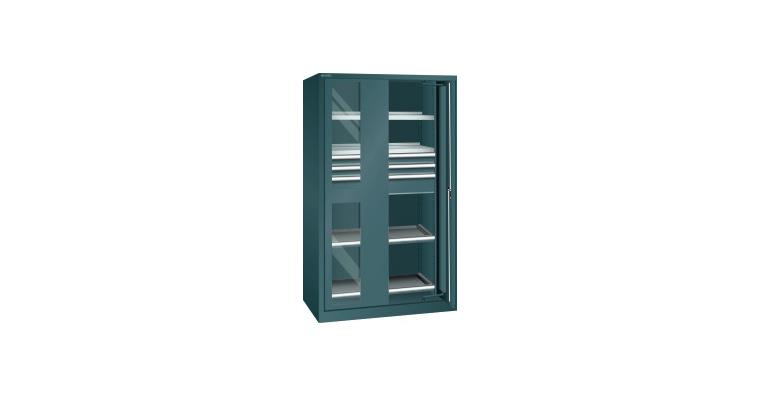 1085187109 Těžkooděvní skříň se 2 prosk. vkládacími dveřmi 1146×690×1950mm, RAL 7016