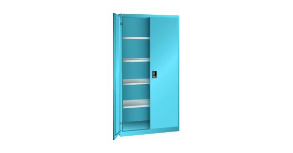 Flügeltürschrank BxTxH 1000x500x1950mm 4 Fachböden RAL 5012