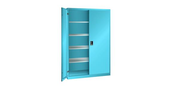 Flügeltürschrank BxTxH 1250x400x1950mm 4 Fachböden RAL 5012