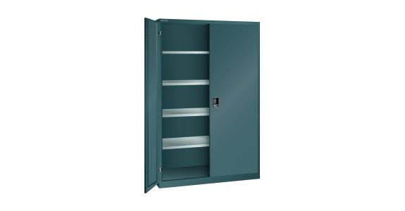 Flügeltürschrank BxTxH 1250x580x1950mm 4 Fachböden RAL 7016