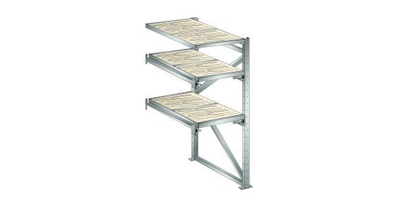 Anbauregal BxTxH 890x1260x2000mm 1 Festrahmen, 2 Auszugrahmen 800kg RAL 7035