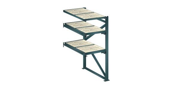 Anbauregal BxTxH 890x1260x2000mm 1 Festrahmen, 2 Auszugrahmen 800kg RAL 7016
