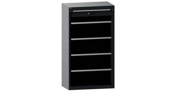 Schwerlastschrank mit Rollladen 1100x641x1950mm 4 Fachböden RAL 7016