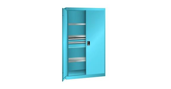 Schwerlastschrank mit 2 Vollblech-Flügeltüren 1100x641x1950mm RAL 5012