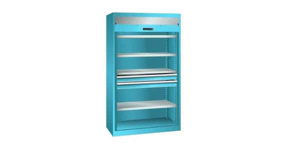 Schwerlastschrank mit Rollladen 1100x641x1950mm RAL 5012