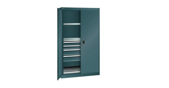 Schwerlastschrank mit 2 Vollblech-Flügeltüren 1100x641x1950mm RAL 7016