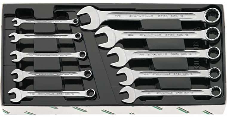 1001825516 Combination wrench set OPEN BOX 13A/10 KT 1/4 -3/4 10-piece 96404812