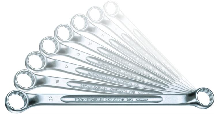 1001825697 CORONA 23/8 double ring spanner set 6x7-20x22 mm 8 pieces 96410704